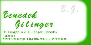 benedek gilinger business card